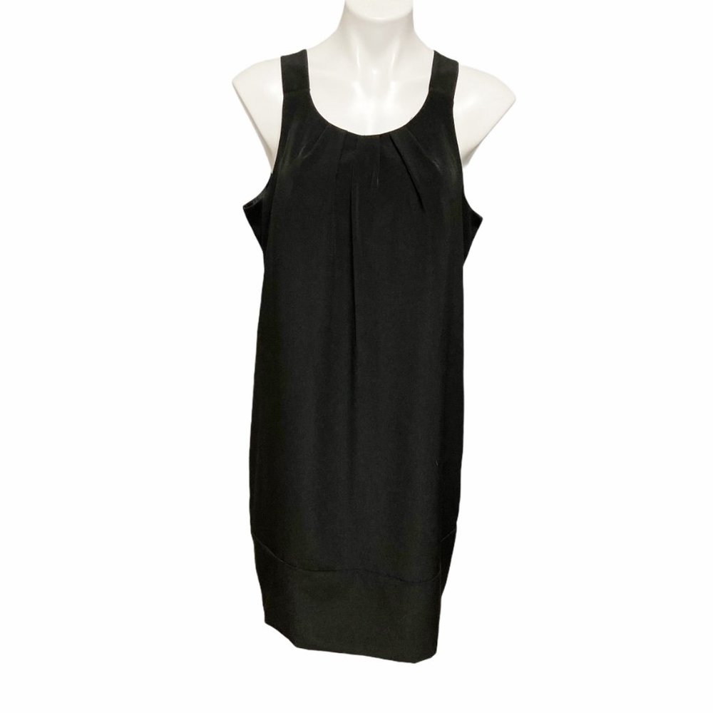 Oleg Cassini Size 12 Black Scoop Neck Sleeveless Mini Dress